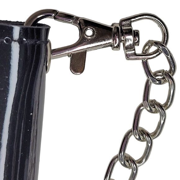 Studded Vinyl Mini Purse with Removable Chain Shoulder Strap - Picture 4 of 9